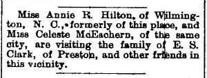 Annie R Hilton Chenango Semi Weekly Telegraph 29 Jul 1891