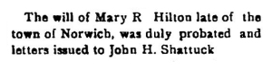 Mary R Hilton Chenango Semi Weekly Telegraph 9 June 1900