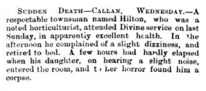 Mathew Hilton death - Kings County Chronicle 18 September 1867