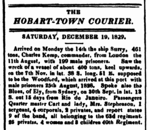 Surrey The Hobart Town Courier Sat 19 Dec 1829