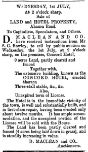 Concord Hotel - Grey River Argus, Volume XV, Issue 1840, 29 June 1874, Page 3