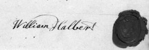 William Halbert signature in 1803
